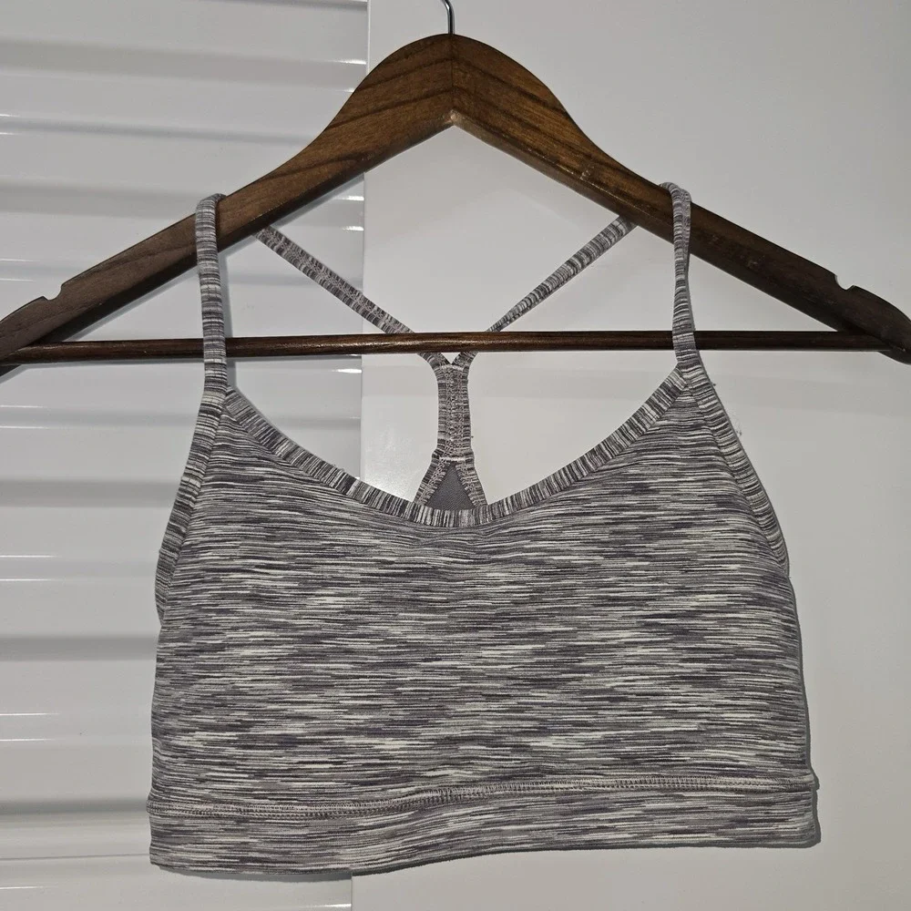 Lululemon‎ Sports Bra Womens Size 6 Gray Space Dye Racerback Yoga